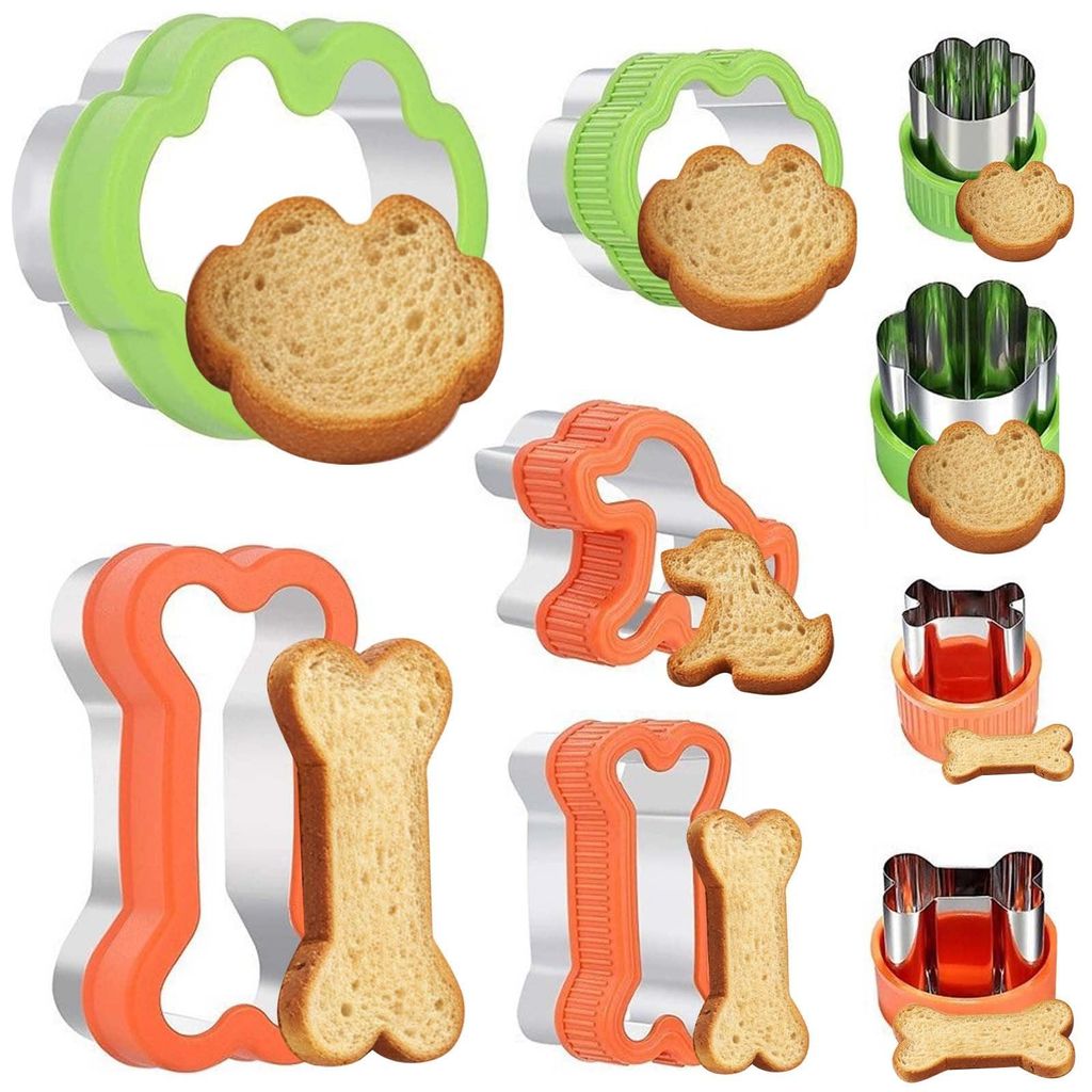 9-teiliges Ausstechförmchen-Set aus Edelstahl in Hundepfotenform für Hundekekse, Kekse, Brot, als Geschenk für Hunde, zum Backen, Basteln und f...