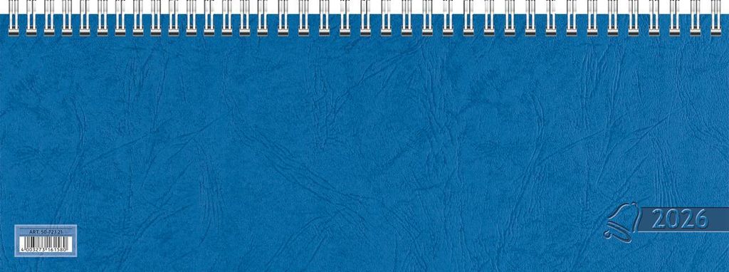 GLOCKEN Kalender 2026 Querterminbuch - 1 Woche auf 2 Seiten - 297x105 mm - blau
