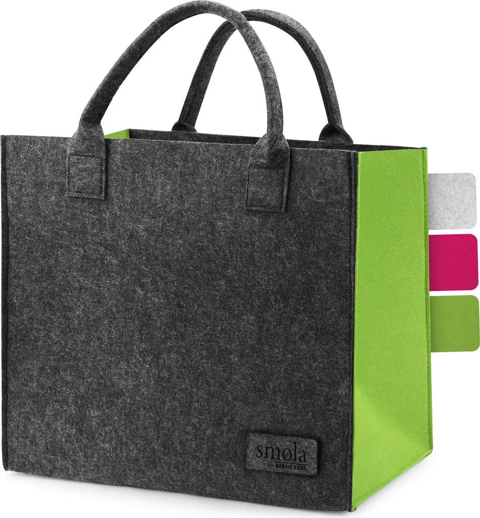 Grand sac à provisions pour le marché - Sac à poignées en feutre gris