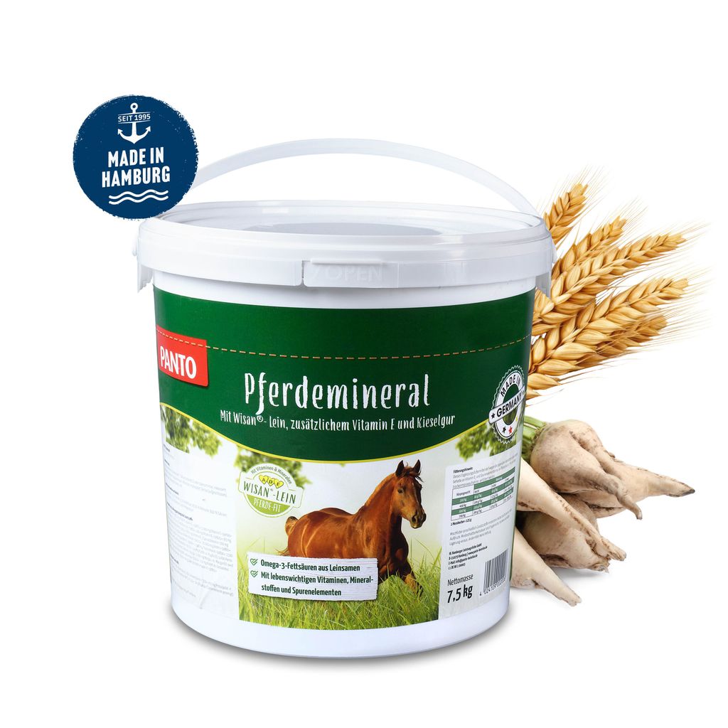 PANTO Pferdemineral mit Wisan-Lein – 7,5 kg – Pellets mit Vitaminen & Mineralien