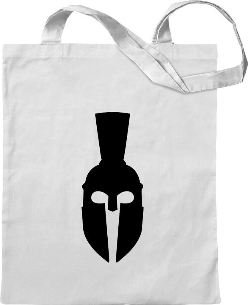 Kiwistar - Baumwolltasche - weiss - Spartaner Kamm - Tragetasche Stoffbeutel Umhängetasche Langer Henkel
