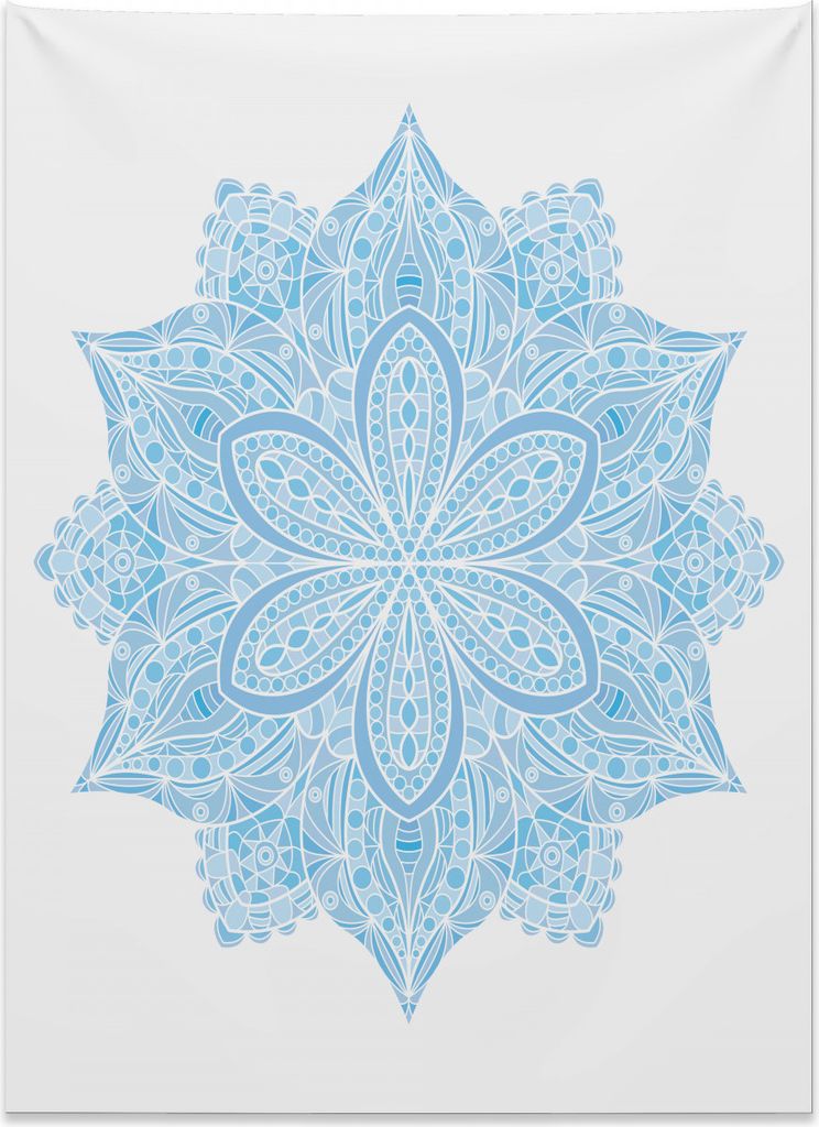 Abakuhaus Blauer Mandala Wandteppich, Floral ethnische Verzierung aus Weiches Mikrofaser Stoff Kein Verblassen Klare Farben Waschbar, 110 x 150 cm,...