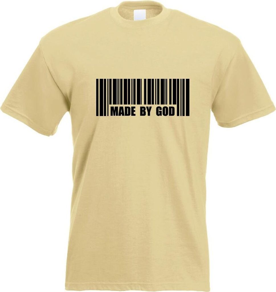 Kiwistar - T-Shirt - Khaki - Made by God Barcode Motiv Bedruckt Funshirt Design Print - mit Motiv Bedruckt - Funshirt Design - Sport - Freizeit - H...