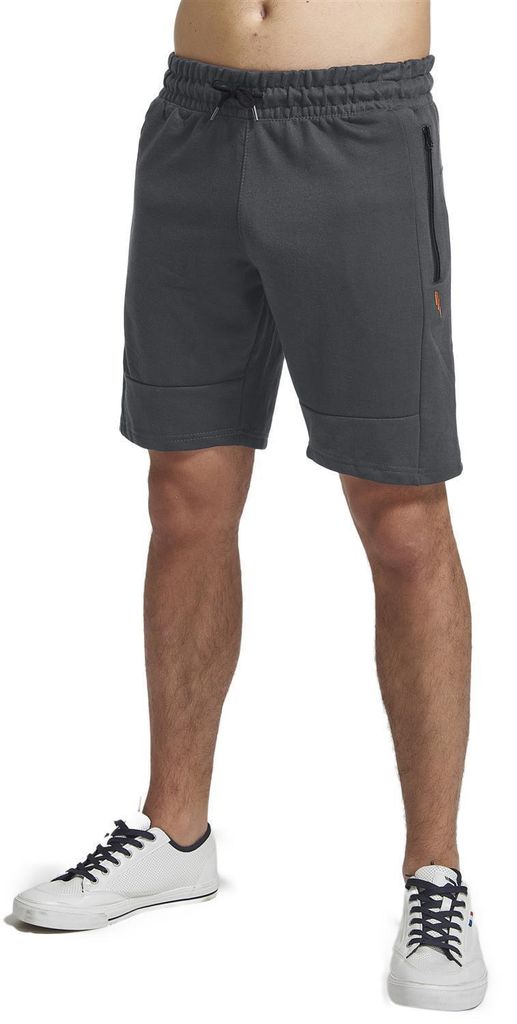 THE PEOPLE REP. Herren praktische kurze Hose mit Reißverschluß an den Taschen, Dunkelgrau, Gr. M