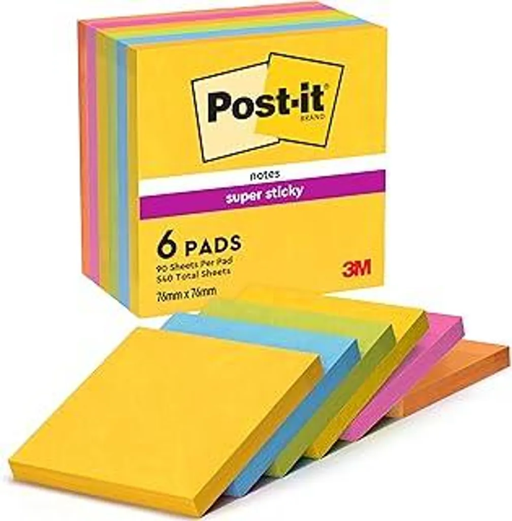 Post-it 3M Super Sticky Carnival 6 Blocchi - Adesione Verticale
