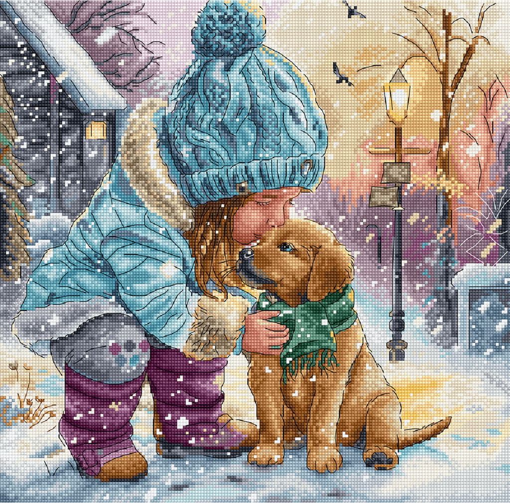 Letistitch Kreuzstich-Set „Beste Freunde“, 28 x 27 cm