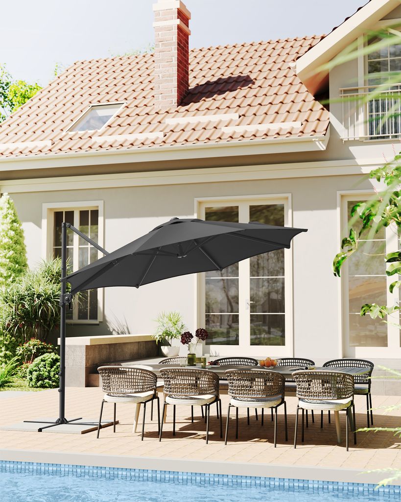 SONGMICS Sonnenschirm Ampelschirm, ∅300cm, UPF 50+, um 360° Produktbild 