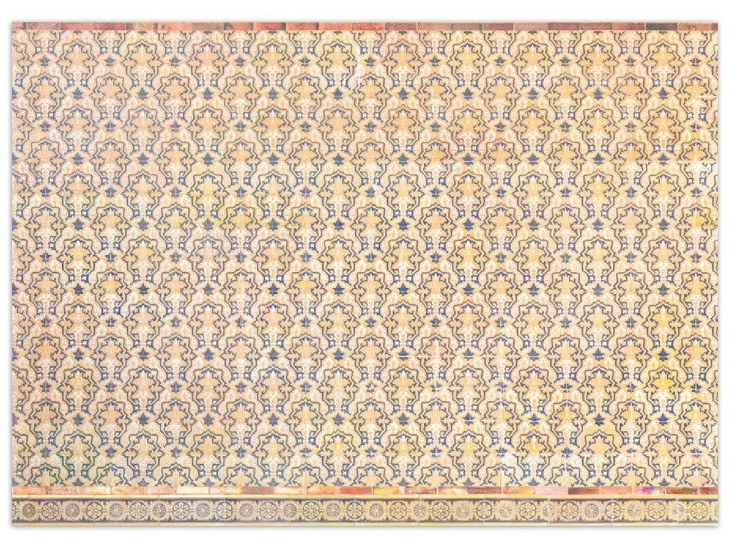 Wallario Premium Teppich, Größe 50 x 70 cm, Gotisch gemusterte Fliesen