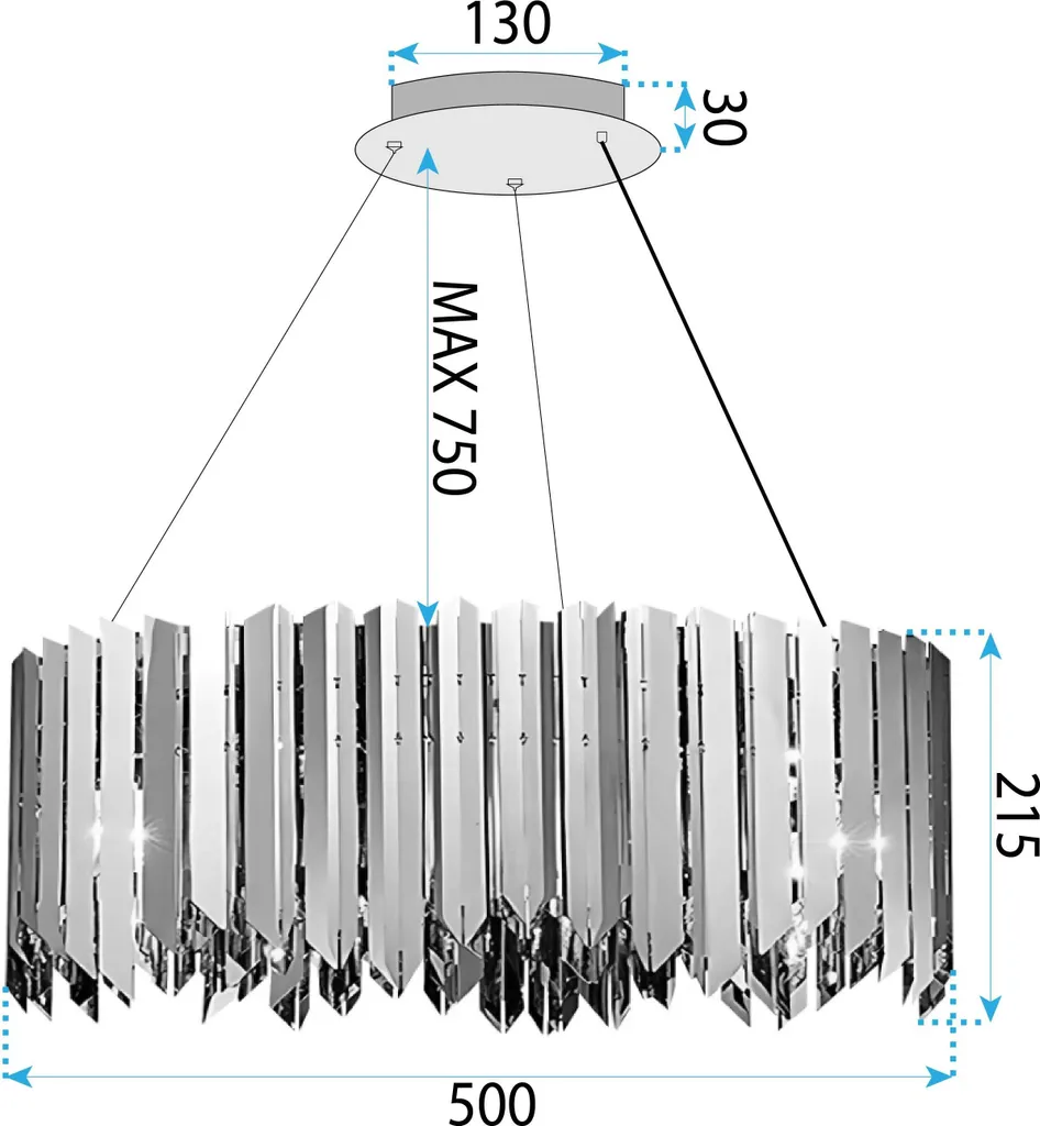 Éclairage Plafond Design Chrome 8 Lampes - Solution Luminaire Toolight Pro - 7