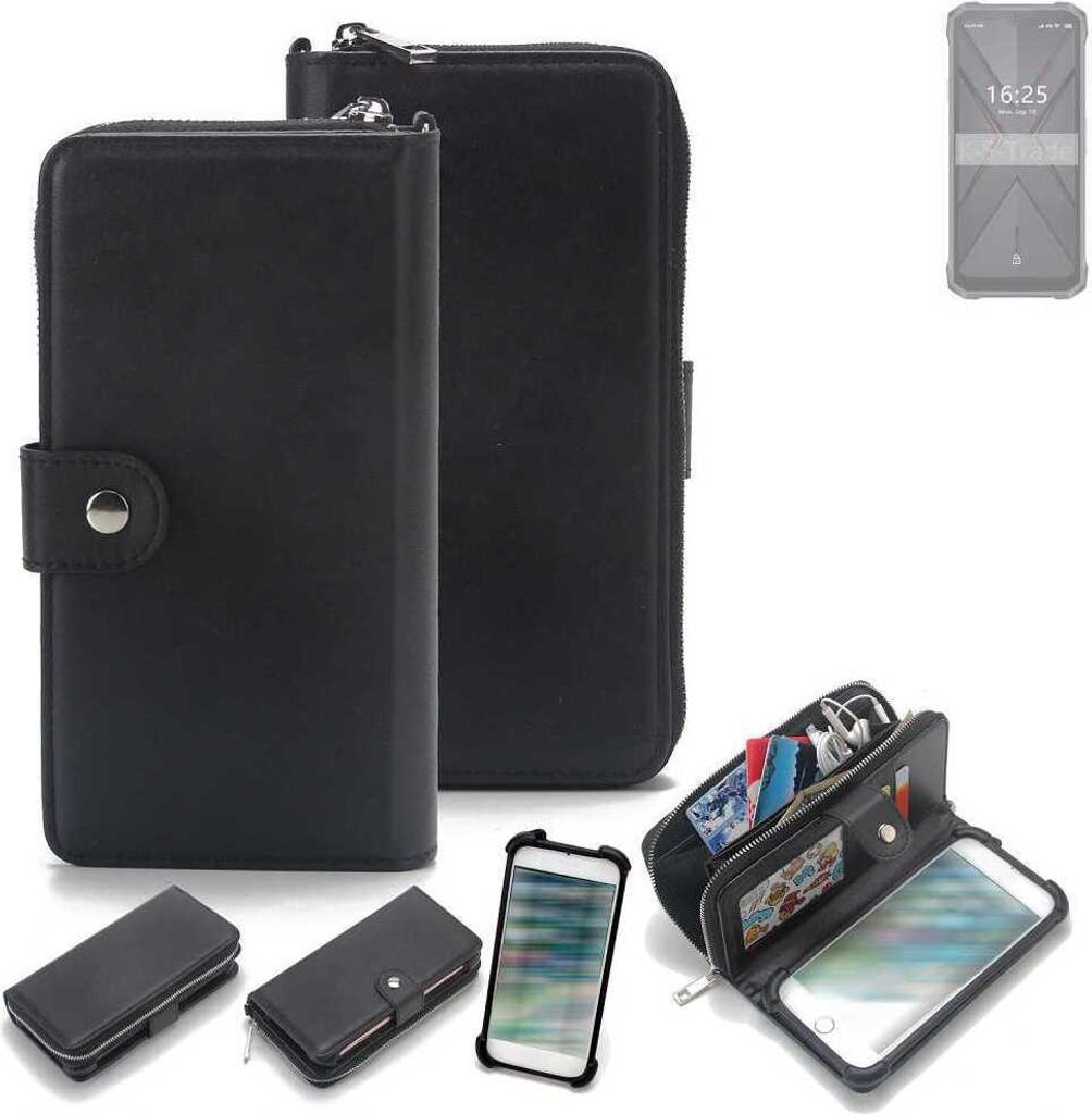 K-S-Trade 2in1 Handyhülle Schutzhülle kompatibel mit Hotwav T7 & Portemonnee Cover Handy Hülle Case Etui Geldbörse Wallet Bookstyle Hülle