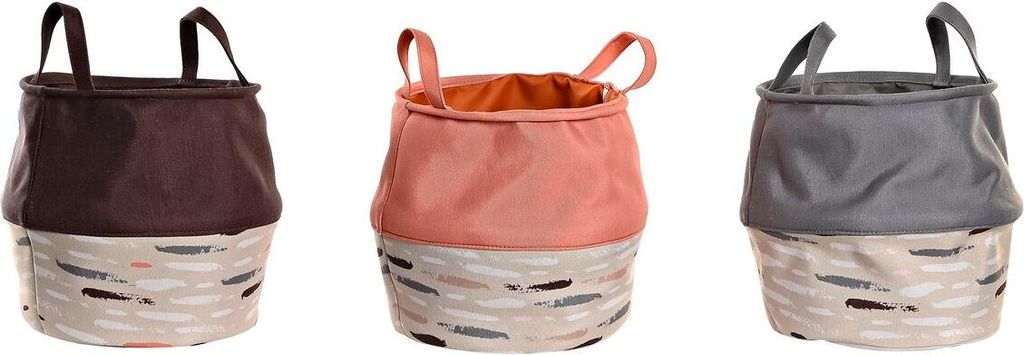 DKD Home Decor Gris Naranja Wäschekorb 28 x 28 x 30 cm (3 Stück)