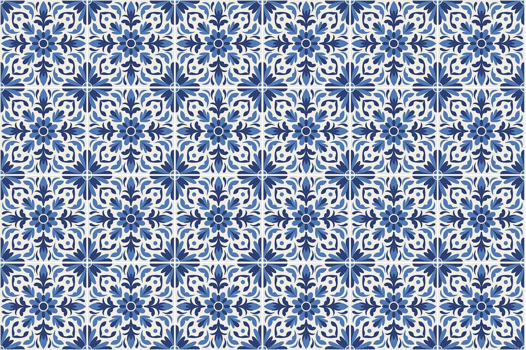 Fliesenaufkleber 20 x 20 cm – 24 Stück – Selbstklebend – Wasserfest – Pflegeleicht – Hitzebeständig – Für Küche & Bad – Blumenmot...