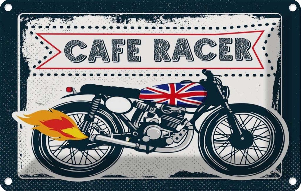 vianmo Blechschild 20x30 cm Motorcycle Cafe Racer Motorrad UK