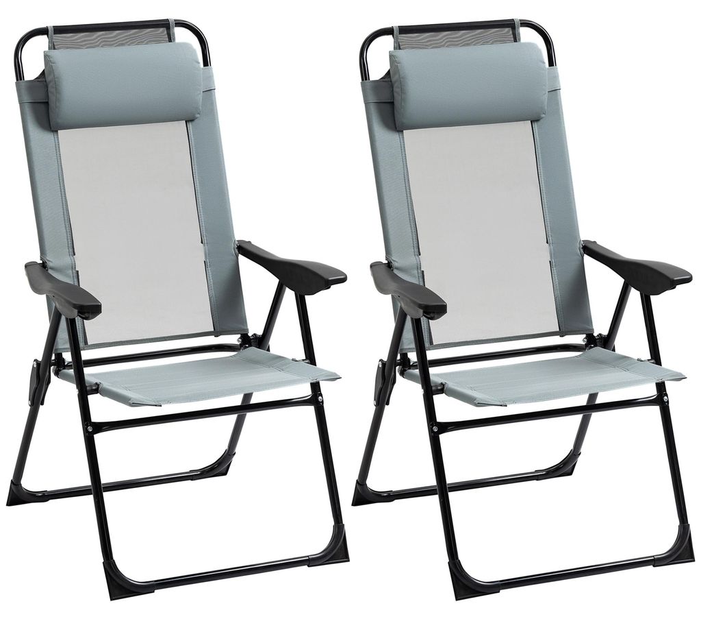 Outsunny 2er-Set Klappstuhl klappbarer Gartenstuhl mit Produktbild 