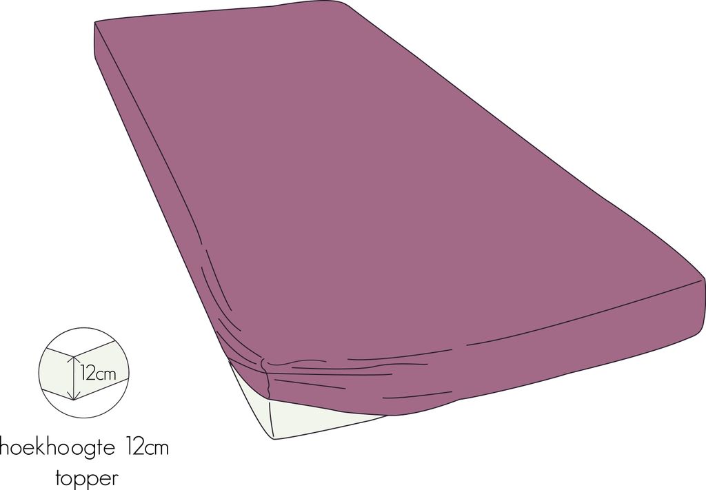 Kayori Perkal Spannlaken für Topper Shizu Farbe Altrosé Größe 200x220