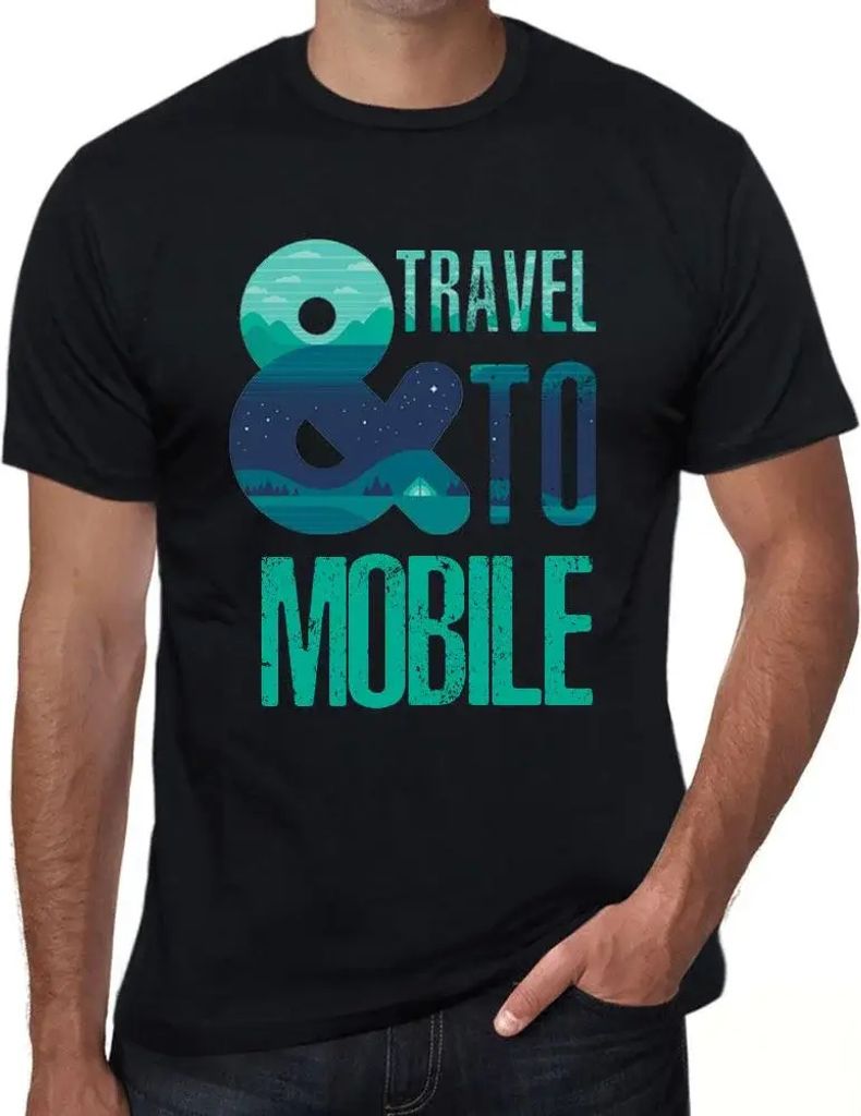 Herren Grafik T-Shirt Und die Reise zum Handy – And Travel To Mobile – Öko-Verantwortlich Vintage Jahrgang Kurzarm Lustige Druck Geburtstag Ge...