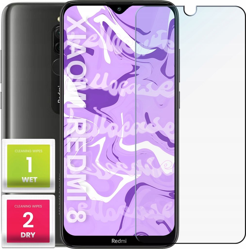 Glas für XIAOMI REDMI 8 Panzerglas Panzerfolie Schutzglasfolie Displayschutzglas Echt Glas Schutz Folie Display Glasfolie 9H HELLOCASE
