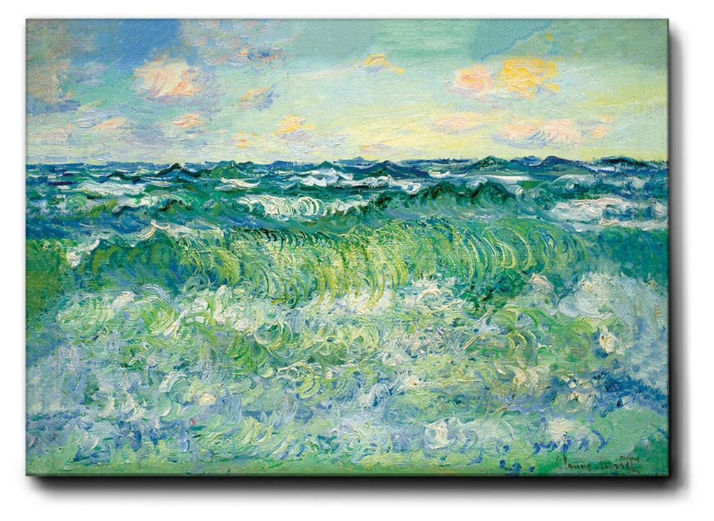 Giallobus - Raue See - Claude Monet - 70L x 50B cm - Bild - Premium Loom Canvas mit hoher Dicke