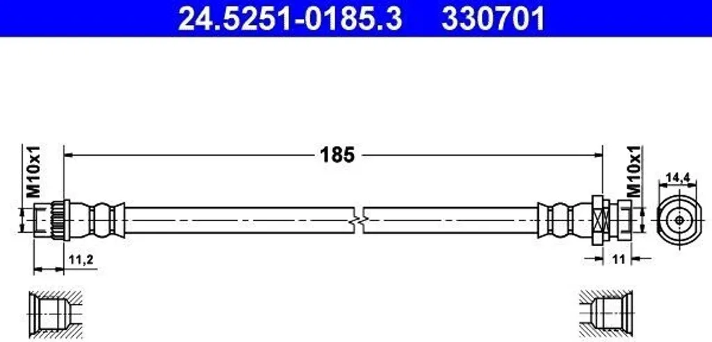 Ricambio Tubo Freno Posteriore ATE 7701050073 Renault Laguna Espace