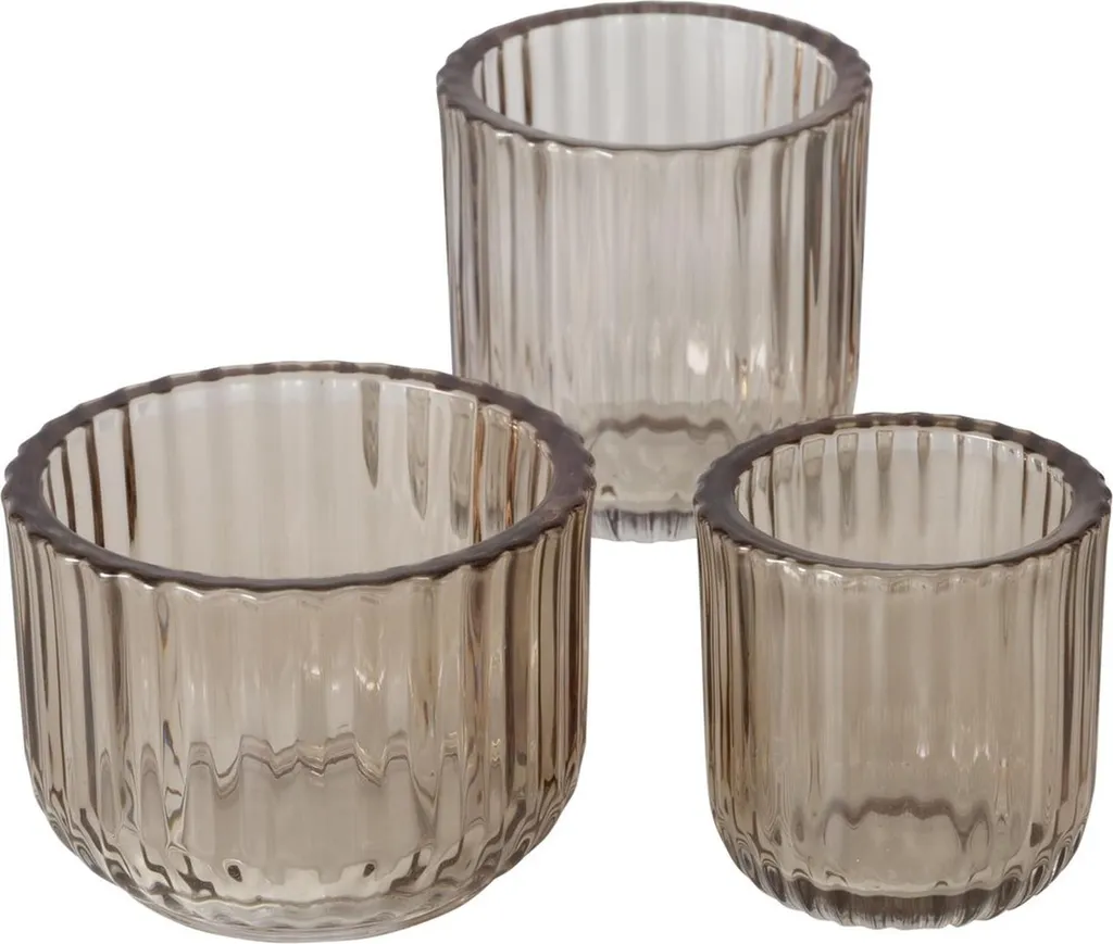 Bougeoirs en verre SIKEL - Set de 3 bougeoirs transparents design chic