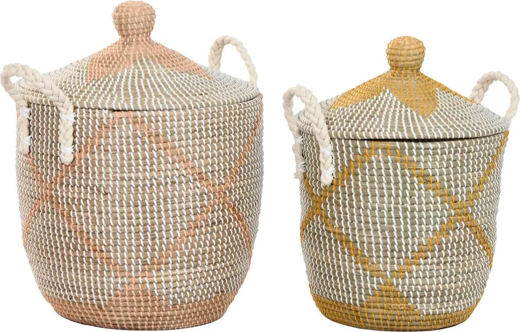 Paniers Home ESPRIT Jaune Corail : Finissez-en avec le Désordre Boho