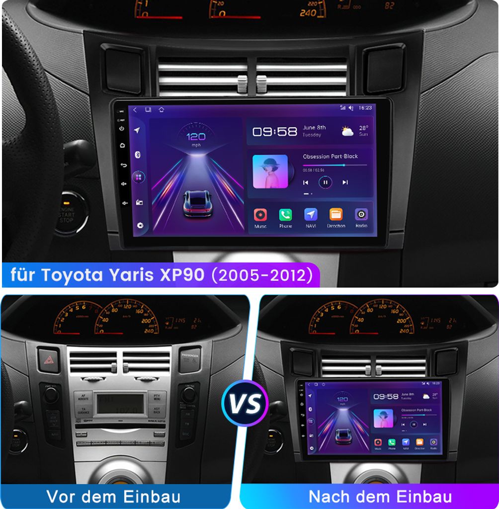 Carplay 9'' pro Toyota Yaris XP90 2005 - 2012 | Kaufland.cz