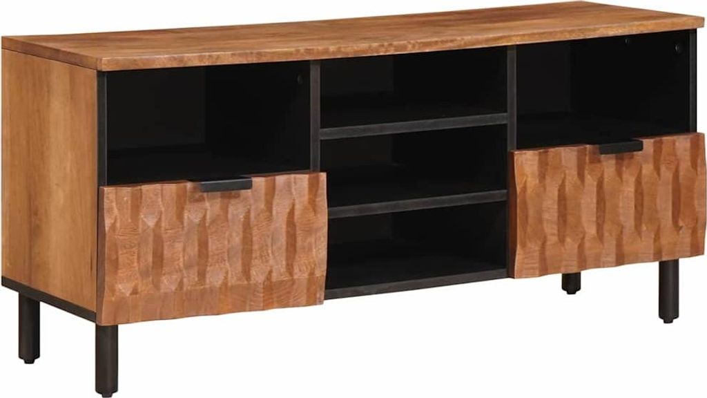 "Schlussverkauf" TV-Schränk hochwertigem - TV-Lowboard - Max. Gewicht: 60 kg - mit Regal Akazienbraune Oberfläche 100x33x46 cm C14614