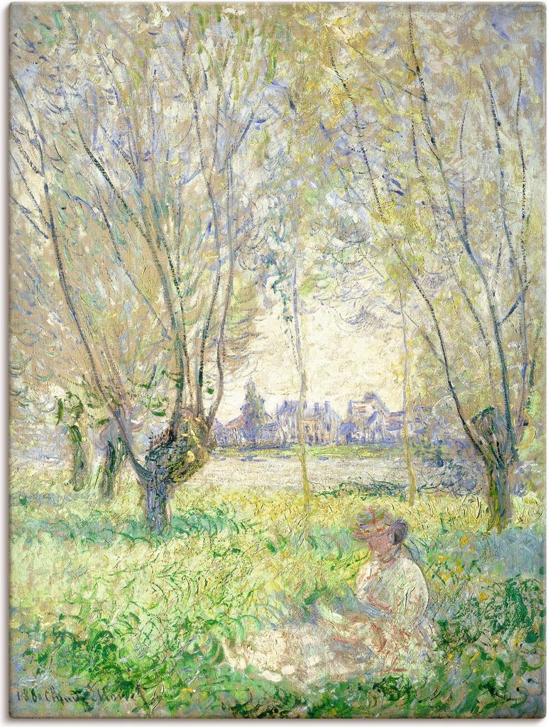ARTland Leinwandbild Sitzende Frau unter Weiden. 1880 Größe: 60x80 cm