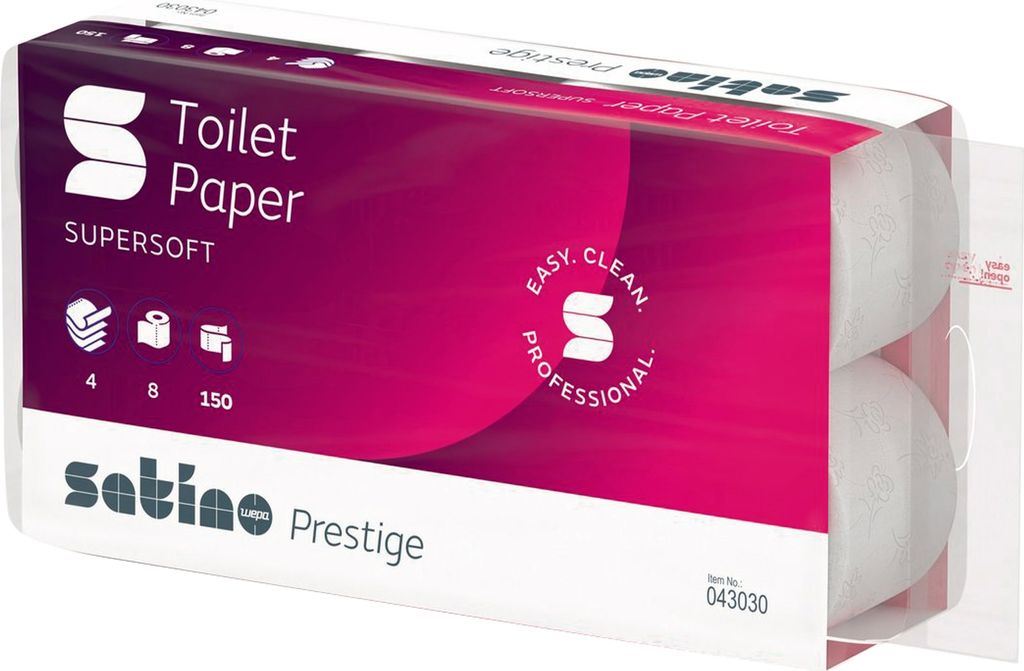 8 Rollen Toilettenpapier 4-lagig weiß 150 Blatt supersoft Produktbild 4