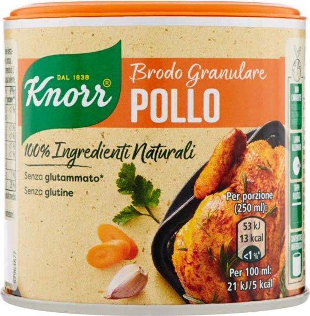 3x Knorr Brodo Granulare Pollo 100% Ingredienti Naturali granulierte Hühnerbrühe 135g Geschmack für Ihre Gerichte Gluten-frei laktosefrei 100% I...