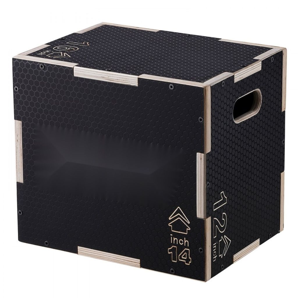 3-in-1-Plyometrische Sprungbox, 16/14/12-Zoll-Plyobox, Sprungkasten Sprungkiste - 204 kg Tragfähigkeit - Fitnessübungs-Step-Up-Box für Heimtrain...