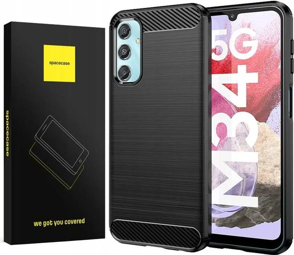 Housse de protection pour Galaxy M34 5G en carbone flexible noir