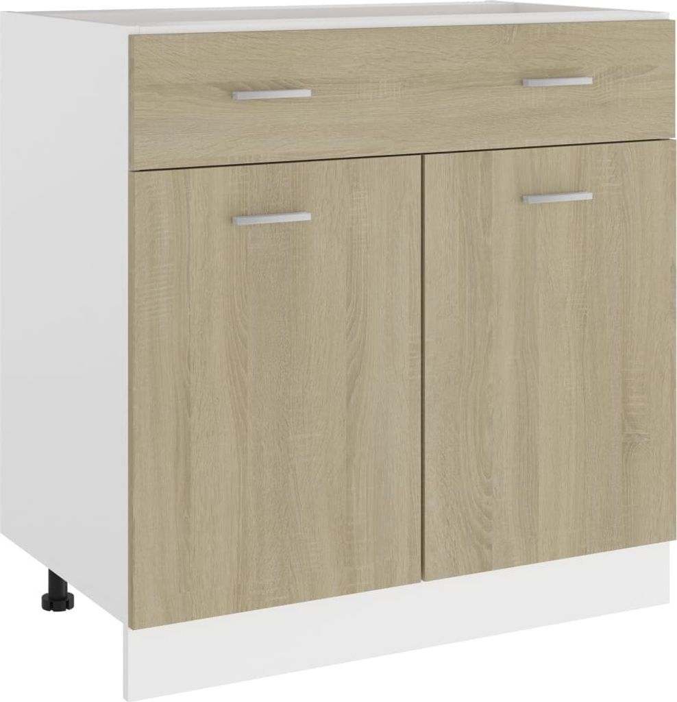 Schubunterschrank Sonoma-Eiche 80x46x81,5 cm Holzwerkstoff