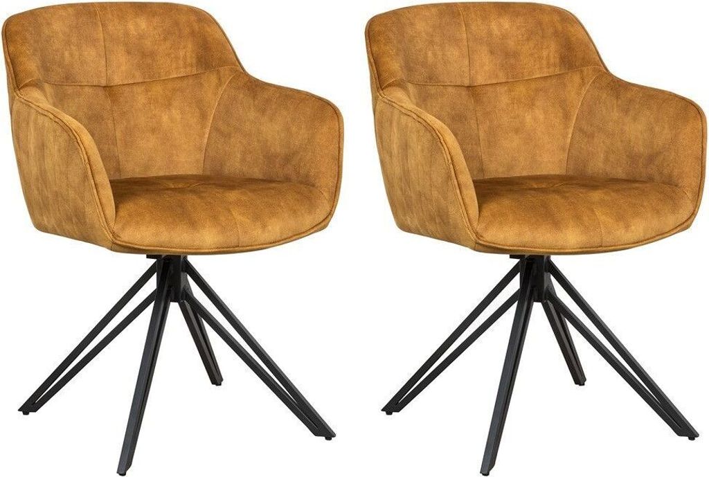 CasaDolce Esszimmerstuhl SHERRA, 2er-set, curcuma, 57x59x83 cm, drehbar, 120 kg max. Belastung