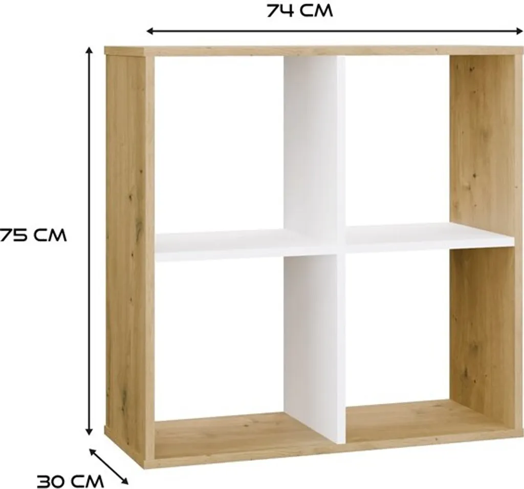 Étagère compacte RAINIS 1 : la solution de rangement chêne et blanc