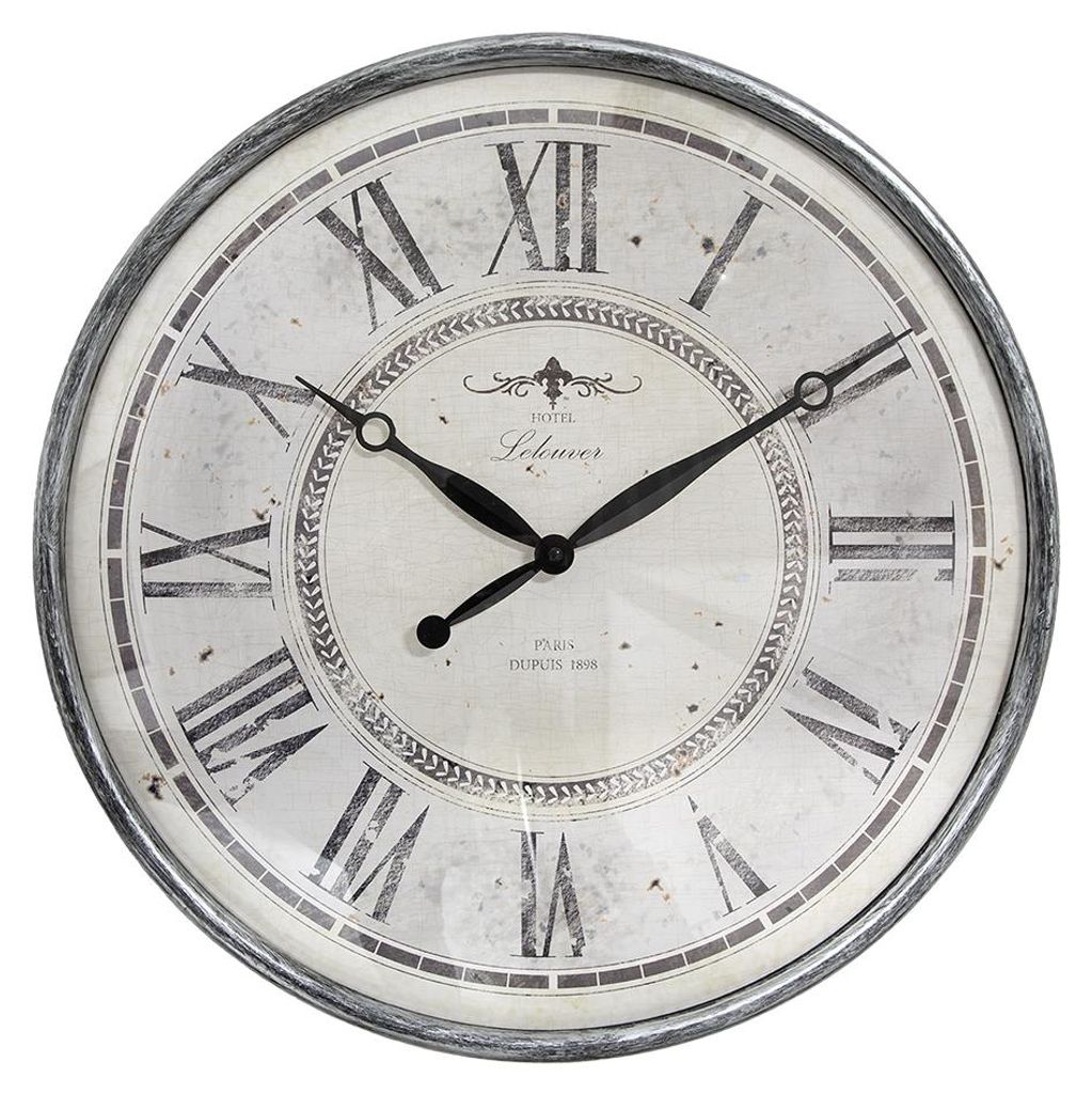 Orologio da parete Clayre & Eef Ø 50x6 cm Grigio Beige Immagine del prodotto 