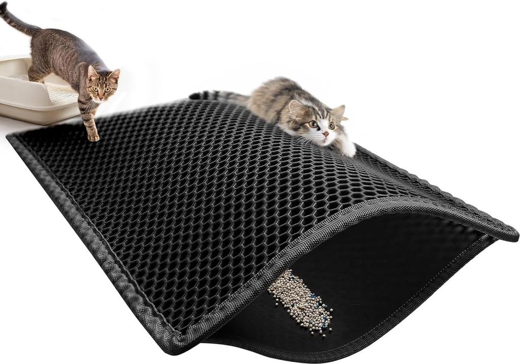 Katzenbakmat - 30*45cm - M - EVA-Material - doppellagiges Honigwaben-Design mit großen Löchern - Katzenbakmat - weich und hautfreundlich - waschb...