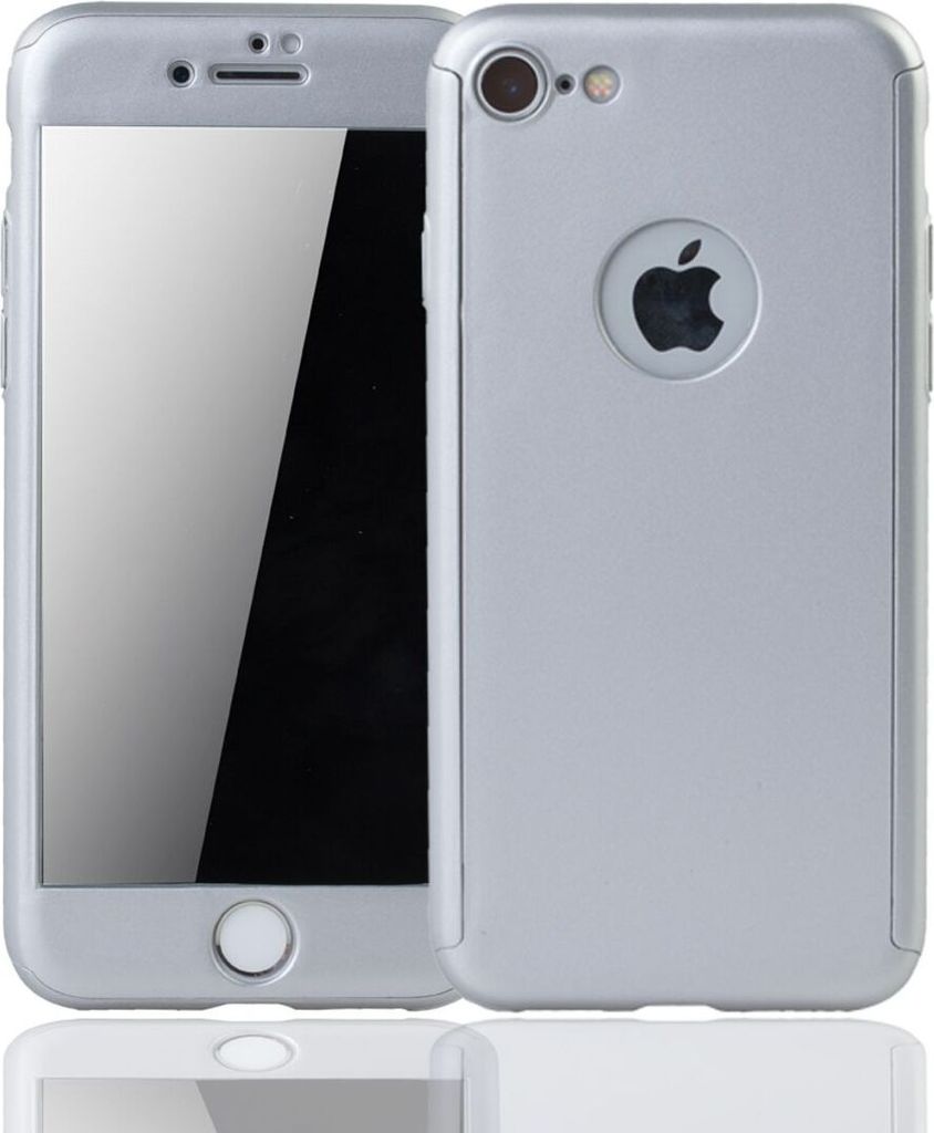 Handyhülle Schutzhülle für Apple iPhone 6 / 6s Full Case Cover Displayschutz 360 Silber