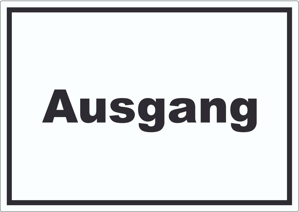 Ausgang Aufkleber mit Text Exit Schluss waagerecht A4 (210x297mm)