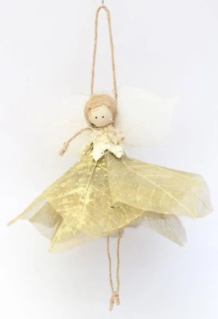 Set 3 Anges de Noël Dorés HBx pour Décoration de Table et Sapin Fête