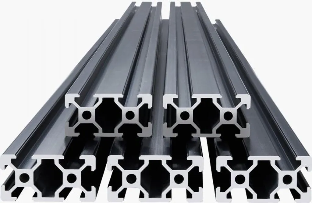 set di 5 profili in alluminio 1200 mm scanalatura a T 2040 - profilo in alluminio estruso, guida lineare anodizzata, profilo a scanalatura standard - per stampanti 3D, macchine CNC e incisioni laser fai da te, nero - 9