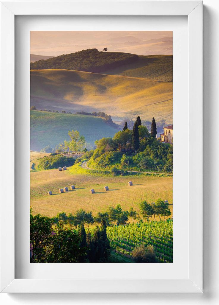 Gerahmtes Kunstwerk– Wandbild mit Rahmen – Gerahmtes Bild – Wanddekoration – 20x30 cm – Weiß