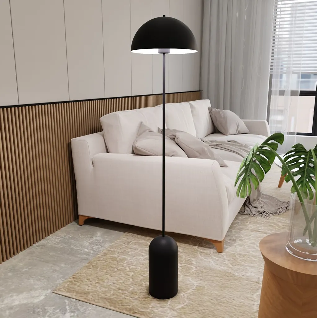 Lampadaire sur pied noir design KAVA LP1 pour salon contemporain
