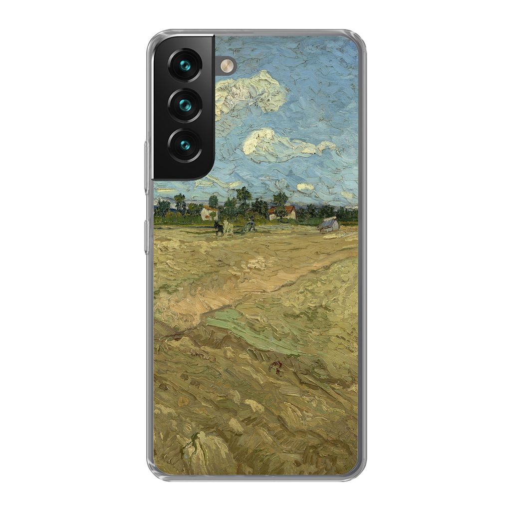 MuchoWow Handyhülle Schutzhülle Hülle für Samsung Galaxy S22 Gepflügte Felder - Vincent van Gogh Silikon Softcase Handy Hülle - Mobiltelefo...