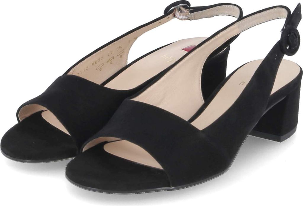 Högl Damen Slingsandaletten Sandalen Schwarz Rauleder Größe: 40