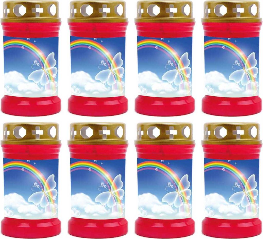 Grabkerze Rot 8er Pack, Brenndauer: 40 Stunden ( je Kerze Produktbild 