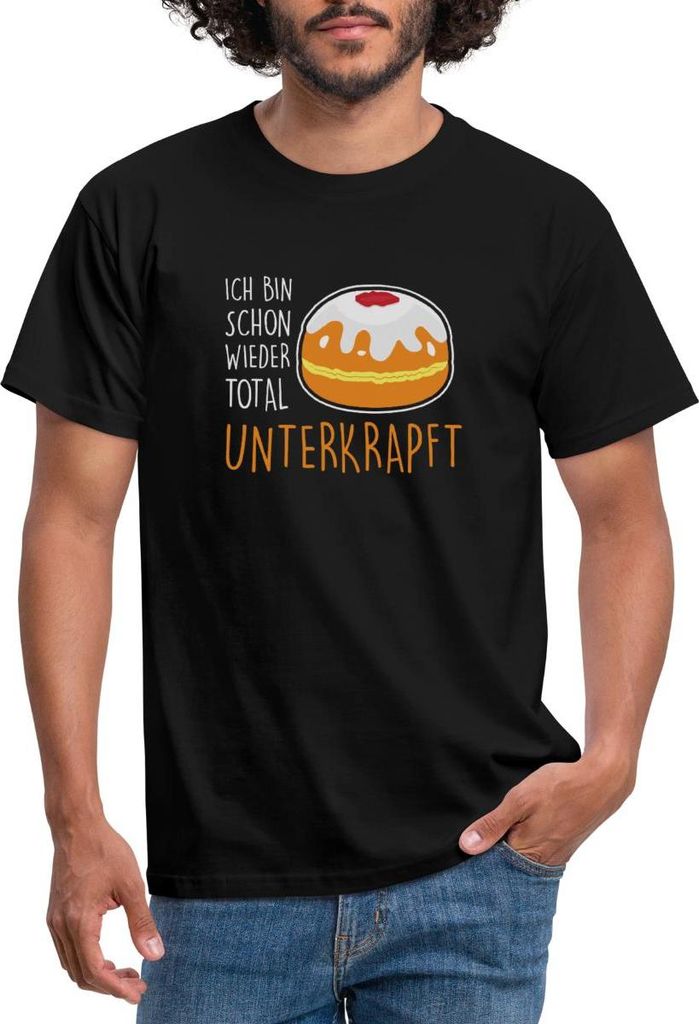 Spreadshirt Total Unterkrapft Fasching Kölsch Outfit Männer T-Shirt, 3XL, Schwarz