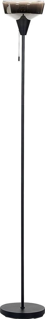 BELIANI Stehlampe Schwarz u. Silber aus Rauchglas Eisen 175 cm Hoch Modern Elegant Stehleuchte für Wohnzimmer Schlafzimmer Esszimmer Flur