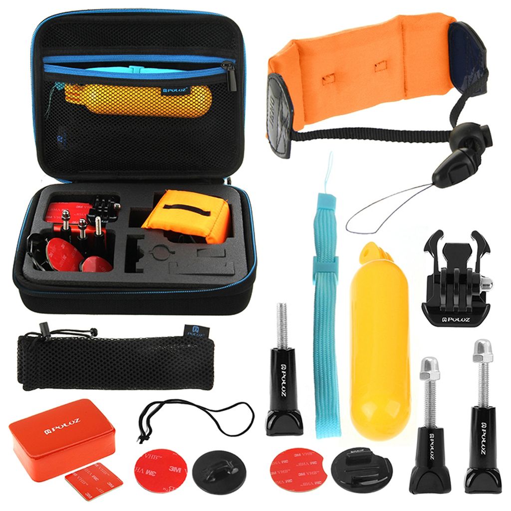 GoPro Zubehör 15 in 1 Set / Hero 2 / Hero 3 / 3+ / Hero 4 inkl. Hardcase (Armband, Surfboard Halter, Schrauben, Adapter, Float Stativ)