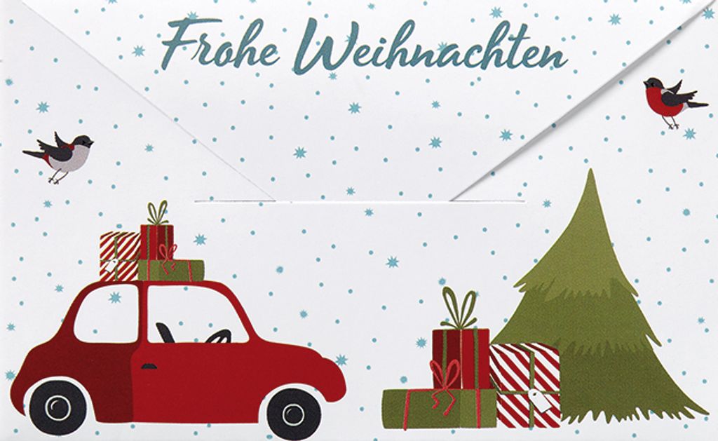 Weihnachten - Geldkarte - Glückwunschkarte im Format 6,7 x 11 cm mit